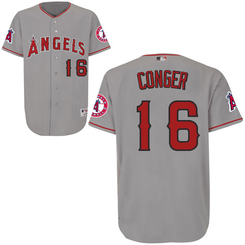 Hank Conger #16 mlb Jersey-Los Angeles Angels of Anaheim Women's Authentic Road Gray Cool Base Baseball Jersey